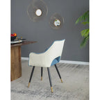 Fauteuil d'appoint moderne bleu, pieds en fer, lot de 2