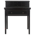 Bureau pliant 7 tiroirs noir / cerise / blanc – 1 personne
