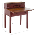 Bureau pliant 7 tiroirs noir / cerise / blanc – 1 personne
