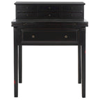 Bureau pliant 7 tiroirs noir / cerise / blanc – 1 personne