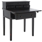 Bureau pliant 7 tiroirs noir / cerise / blanc – 1 personne