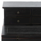 Bureau pliant 7 tiroirs noir / cerise / blanc – 1 personne