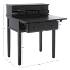 Bureau pliant 7 tiroirs noir / cerise / blanc – 1 personne