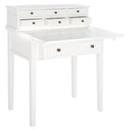 Bureau pliant 7 tiroirs noir / cerise / blanc – 1 personne