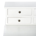 Bureau pliant 7 tiroirs noir / cerise / blanc – 1 personne