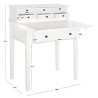 Bureau pliant 7 tiroirs noir / cerise / blanc – 1 personne