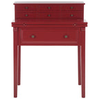Bureau pliant 7 tiroirs noir / cerise / blanc – 1 personne