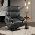 Fauteuil inclinable releveur électrique gris/marron avec massage et chauffage, une place
