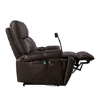 Fauteuil inclinable releveur électrique gris/marron avec massage et chauffage, une place