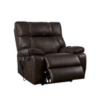 Fauteuil inclinable releveur électrique gris/marron avec massage et chauffage, une place