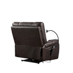 Fauteuil inclinable releveur électrique gris/marron avec massage et chauffage, une place