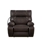 Fauteuil inclinable releveur électrique gris/marron avec massage et chauffage, une place