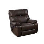 Fauteuil inclinable releveur électrique gris/marron avec massage et chauffage, une place