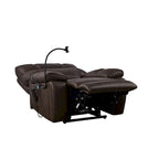 Fauteuil inclinable releveur électrique gris/marron avec massage et chauffage, une place