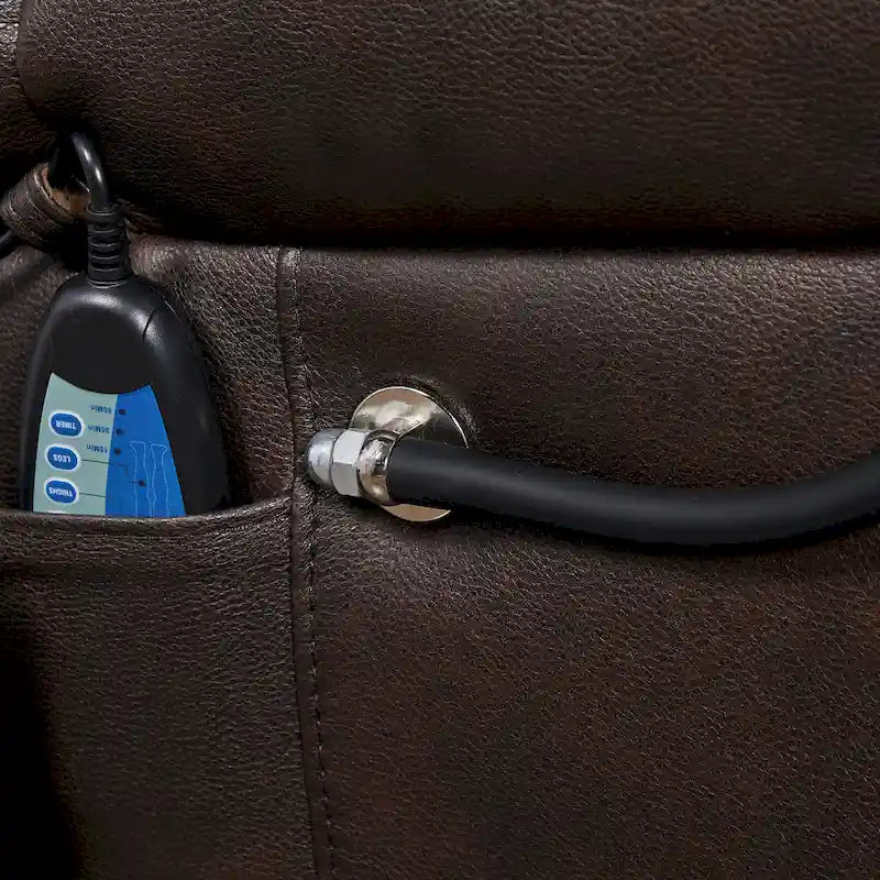 Fauteuil inclinable releveur électrique gris/marron avec massage et chauffage, une place