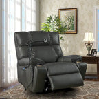 Fauteuil inclinable releveur électrique gris/marron avec massage et chauffage, une place