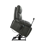Fauteuil inclinable releveur électrique gris/marron avec massage et chauffage, une place