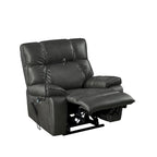 Fauteuil inclinable releveur électrique gris/marron avec massage et chauffage, une place