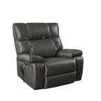 Fauteuil inclinable releveur électrique gris/marron avec massage et chauffage, une place