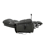 Fauteuil inclinable releveur électrique gris/marron avec massage et chauffage, une place