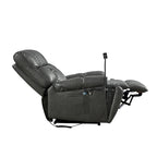 Fauteuil inclinable releveur électrique gris/marron avec massage et chauffage, une place