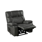 Fauteuil inclinable releveur électrique gris/marron avec massage et chauffage, une place