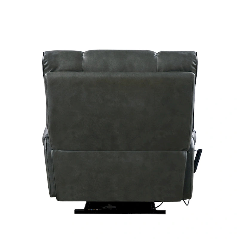 Fauteuil inclinable releveur électrique gris/marron avec massage et chauffage, une place