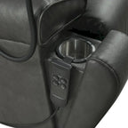 Fauteuil inclinable releveur électrique gris/marron avec massage et chauffage, une place
