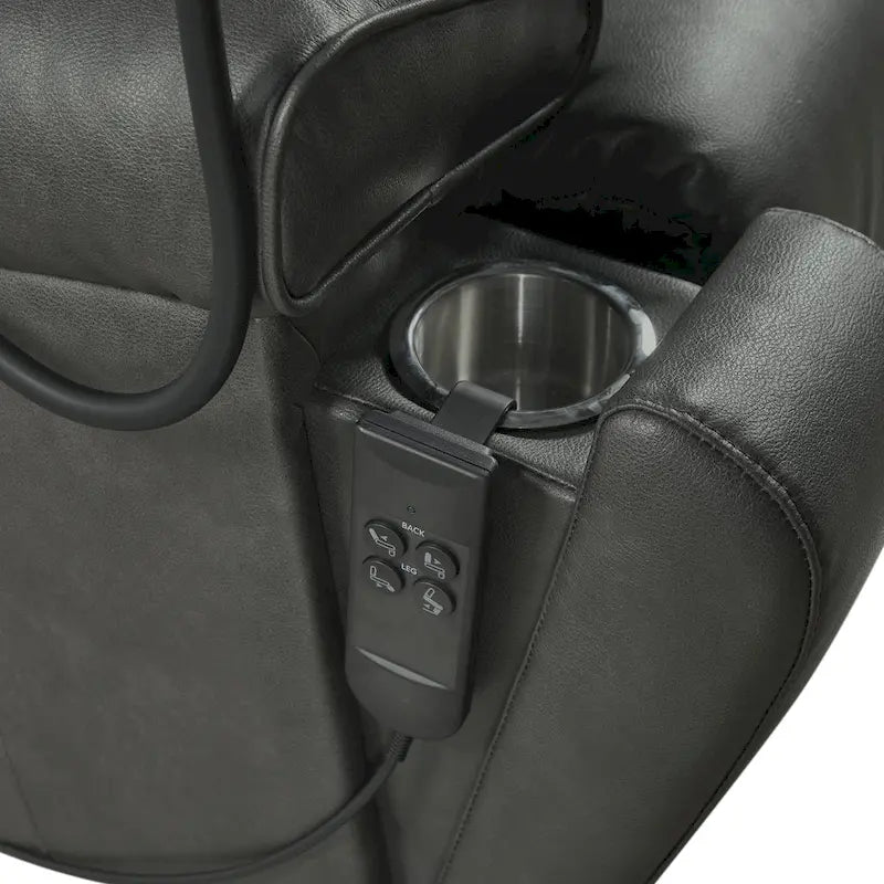 Fauteuil inclinable releveur électrique gris/marron avec massage et chauffage, une place