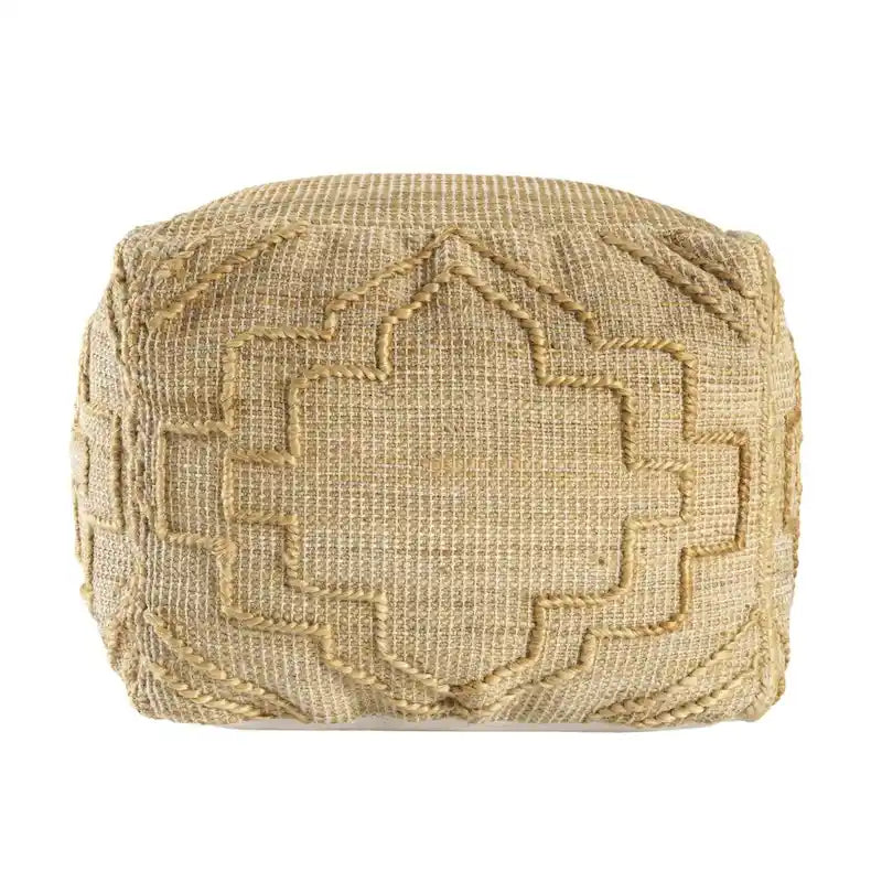 Pouf Ottoman Cube Naturel Quatrefoil, 1 personne