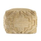 Pouf Ottoman Cube Naturel Quatrefoil, 1 personne