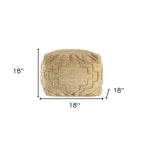Pouf Ottoman Cube Naturel Quatrefoil, 1 personne