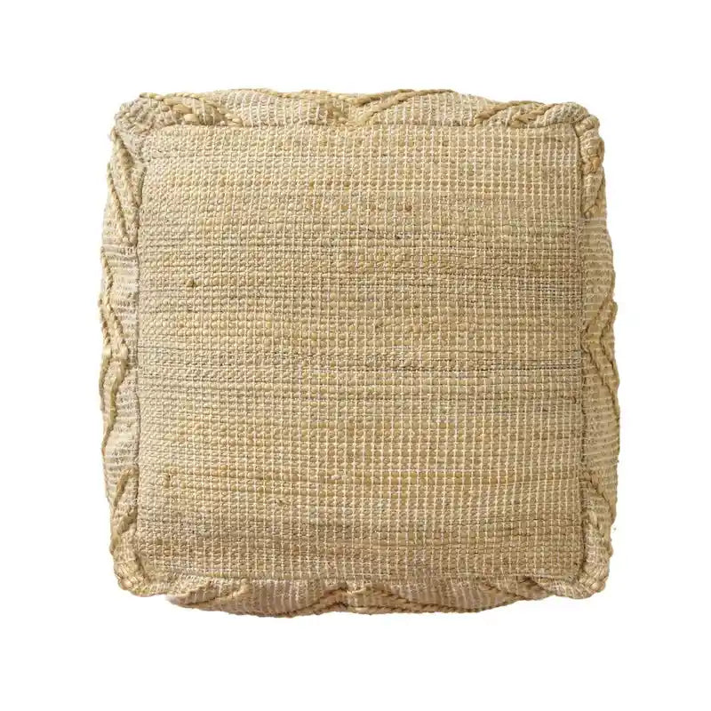 Pouf Ottoman Cube Naturel Quatrefoil, 1 personne