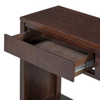 Console avec étagère et 2 tiroirs motif chevron 55 po – Brun / Miel / Naturel / Espresso