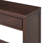 Console avec étagère et 2 tiroirs motif chevron 55 po – Brun / Miel / Naturel / Espresso