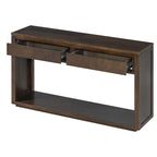 Console avec étagère et 2 tiroirs motif chevron 55 po – Brun / Miel / Naturel / Espresso