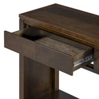 Console avec étagère et 2 tiroirs motif chevron 55 po – Brun / Miel / Naturel / Espresso