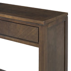 Console avec étagère et 2 tiroirs motif chevron 55 po – Brun / Miel / Naturel / Espresso