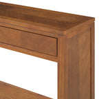 Console avec étagère et 2 tiroirs motif chevron 55 po – Brun / Miel / Naturel / Espresso
