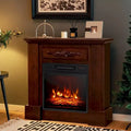 32  Heater Electric Fireplace TV Stand W/ Remote Control 1400W Brown - 42 inches