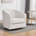 Fauteuil pivotant cylindrique d'appoint en lin crème, simple