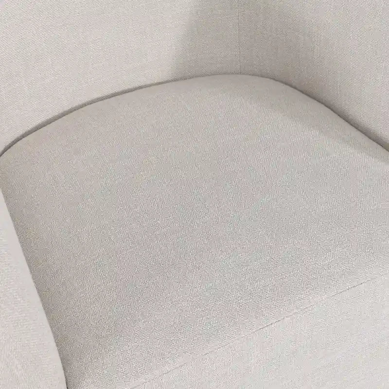 Fauteuil pivotant cylindrique d'appoint en lin crème, simple