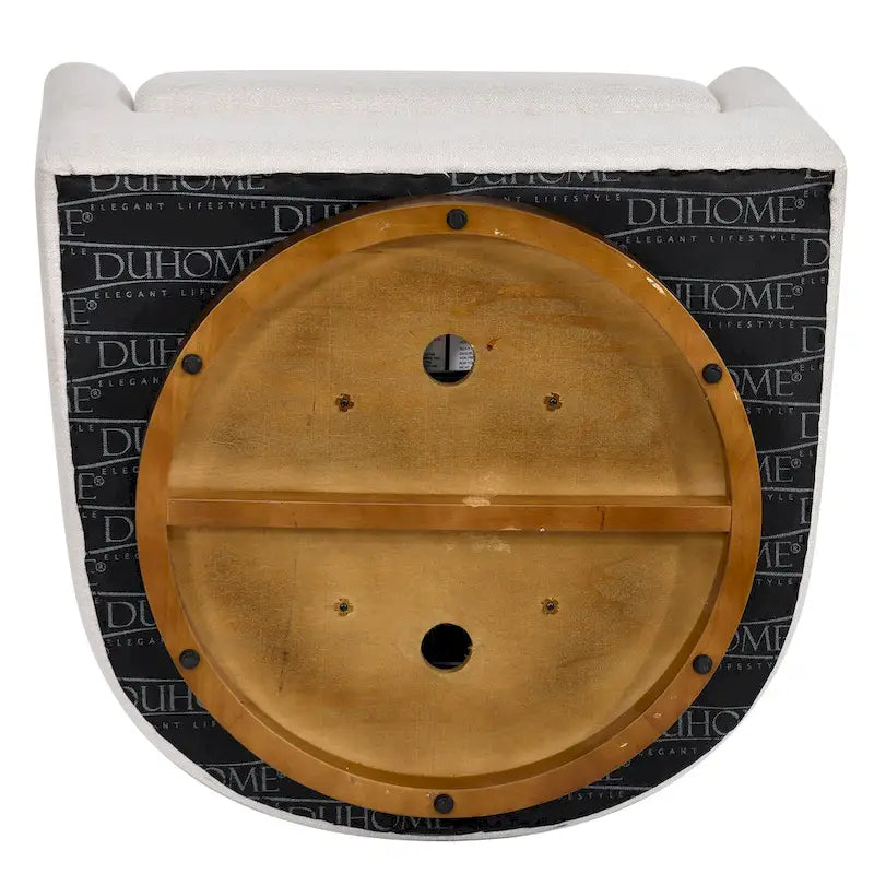 Fauteuil pivotant cylindrique d'appoint en lin crème, simple