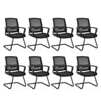 Chaise de conférence en filet noir, dossier mi-hauteur, lot de 8