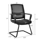 Chaise de conférence en filet noir, dossier mi-hauteur, lot de 8