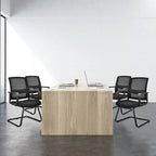 Chaise de conférence en filet noir, dossier mi-hauteur, lot de 8