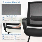Chaise de conférence en filet noir, dossier mi-hauteur, lot de 8