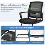 Chaise de conférence en filet noir, dossier mi-hauteur, lot de 8