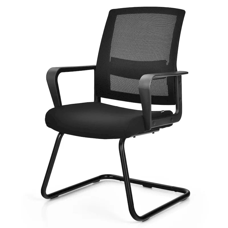Chaise de conférence en filet noir, dossier mi-hauteur, lot de 8