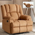 Fauteuil inclinable, pivotant et à bascule en tissu beige / vert / bleu, très grand, 1 place